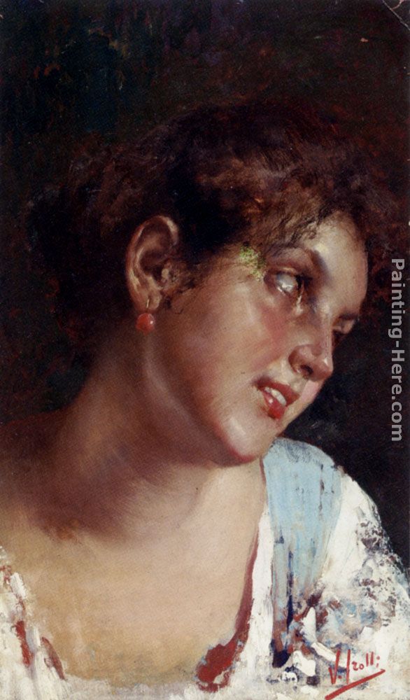 Portrait Of A Young Girl painting - Vincenzo Irolli Portrait Of A Young Girl art painting